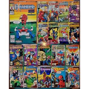 Lot of 19: Excalibur Comics (1988) Capt Britain, Nightcrawler, Spider-Man, X-Men